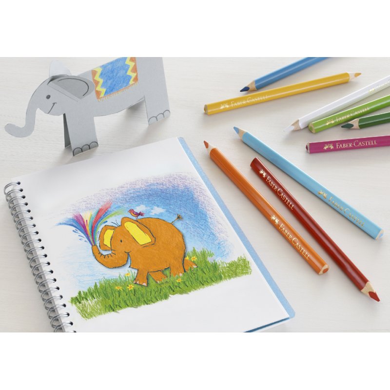 Faber-Castell Crayons de couleur Jumbo, triangulaires, 6 pièces